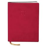Red Embossed Heart Leather Journal - Lined