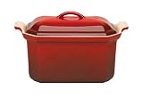 Le Creuset Heritage Stoneware 3/4-Quart Pate Terrine with Press, Cherry