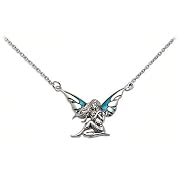 Dark Wings Fairy Pendant Necklace in Sterling Silver