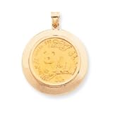14k Gold 1/2 oz Mounted Panda Coin in Coin Bezel
