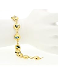 14K Yellow Gold Evil Eye Bracelet