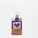 Rectangular Geometric Heart Pendant with Rainbow Patina Finish in Sterling Silver, Copper and Gold Fill on an 18" Box Chain, #9114