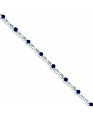 Genuine 14K White Gold White Gold Diamond And Sapphire Bracelet 4 Grams Of Gold 100% Satisfaction Guaranteed.