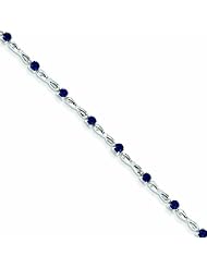 3.5 Carat 14K White Gold Diamond and Sapphire Bracelet