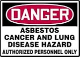 31udZ 3eTlL. SL160  DANGER ASBESTOS CANCER AND LUNG DISEASE HAZARD AUTHORIZED PERSONNEL ONLY Sign   10 x 14 .040 Aluminum