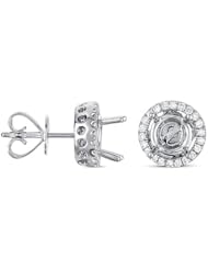 14K White Gold 0.21cttw Round Diamond Earring