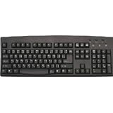 Bilingual Thai and English Languages Black with White Letters Wired Computer Keyboard (Black) (Wired USB) (Windows)