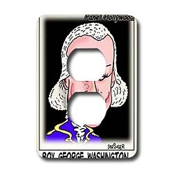 Londons Times Funny Panel Hollywood Cartoons - Boy George Washington - Light Switch Covers - 2 plug outlet cover
