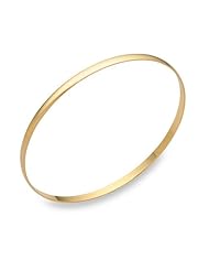 14K Gold Plain Bangle Bracelet (2mm) [Jewelry]