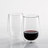 Steady-Temp Double Wall Cabernet Stemless Wine Glasses -Set of 2