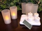 Review Viatek RT06R-G / Rechargeable Remote LED Tea Light Candles w/ Glass Votives and Locking Charging base by Viatek Rechargeable Remote LED Tea Light Candles w/ Glass Votives and L