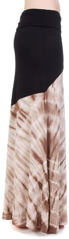 Chatoyant tie dye maxi skirt (black& beige) (large)