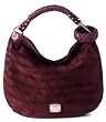 Authentic Jimmy Choo Sky Day Medium Zebra Printed Suede Hobo Handbag Bordeaux Red