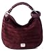 Authentic Jimmy Choo Sky Day Medium Zebra Printed Suede Hobo Handbag Bordeaux Red