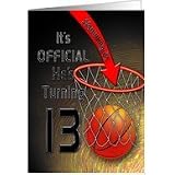 13th Birthday Party Invitations BASKET BALL  NET TEEN BOY Card