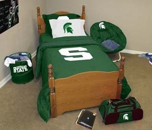 Michigan State Spartans Bed Comforter Set (Twin/XL) - NCAA College Athletics