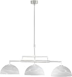 Honsel Leuchten 60673 Pendelleuchte mattnickel Glas alabasterfarbig wei&szlig;