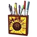 Patricia Sanders Flowers - Red and Golden Yellow Sunflower- Floral Photography- Flowers - Tile Pen Holders-5 inch tile pen holder