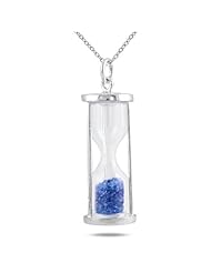 Sapphire Time in a Bottle Pendant in .925 Sterling Silver