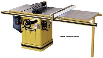 Powermatic 1660806K Model 66 10" Left Tilt Cabinet Saw with 30" Acc-Fence, 3 HP, 1 Phase, 230V
