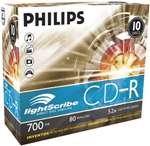Philips CR7D5LS10/17 700MB Lightscribe CD-R with Slim Jewel Case (10Pk)