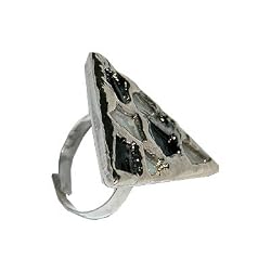 Lost Pyramid Metal Ring (I Goth You)