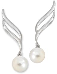 The Ear Pin Freshwater Pearls Teardrop Sterling Silver Dangle Earrings