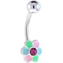 Pastel Enamel Daisy Belly Button Ring