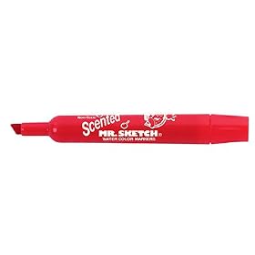 Mr. Sketch Scented Watercolor Marker, Chisel Tip, Red Cherry, Dozen SAN20002 by Sanford