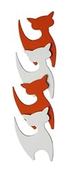 Shape-Up! Magnets Orange White Cats Set of 4 by Three By Three Seattle