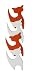 Shape-Up! Magnets Orange White Cats Set of 4 by Three By Three Seattle