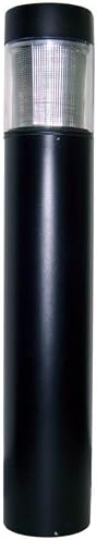 12w LED Round FlatTop Bollard w/ Type 5 Glass 120v-277v in Black