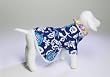 Dog Dress Hawaiian Style with Lei Navy with Flowers Medium