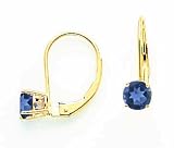 14k 5mm Sapphire leverback earring