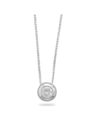 Cubic Zirconia Solitaire Necklace with Box Chain Included Bezel Set Sterling Silver