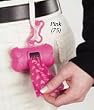 Pink Bone-Shaped Dog Waste Bag Holder w/20 Pink Heart Bags & Package of 3 Rolls of Pink Heart Replacement Bags