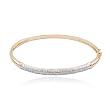 18k Yellow Gold Plated Sterling Silver Genuine Diamond Accent Bangle Bracelet, 7.25