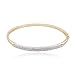 18k Yellow Gold Plated Sterling Silver Genuine Diamond Accent Bangle Bracelet, 7.25"