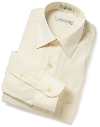 Geoffrey Beene Men's Spread Collar Cool & Dry Broadcloth Woven Shirt,Light Maize