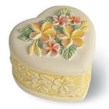 Hawaiian Heart Plumeria Flower Keepsake Gift Box
