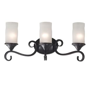 Kenroy Home 80244ORB Monroe Three-Light Vanity Light with 3-Inch Shades by 