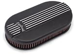 Classic Series Air Cleaner Small Oval Cast Aluminum For Single 4 bbl Carburetor Black Powder Coated