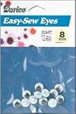 Darice Sew On Wiggle Eyes Black 8mm 12/Pkg MES-8, 12 Item(s)/Order