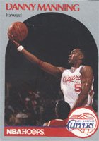 Danny Manning, Los Angeles Clippers, 1990 NBA Hoops Autographed Card