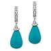 Turquoise CZ Diamond Silver Drop Earrings costume jewelry