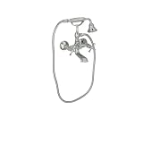 Jado 842/028/144 Hatteras Wall Mount Tub Filler with Hand Shower, Brushed Nickel