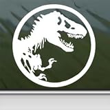 Jurassic Park White Sticker Decal T-Rex Dinosaur Tyrannosaur White Car Window Wall Macbook Notebook Laptop Sticker Decal