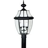 Quoizel NY9043K Newbury 3-Light Outdoor Post Lantern, Mystic Black