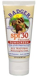 Badger Unscented Sunscreen SPF 30 2.9 oz cream