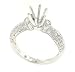 Ladies Engraved Milgrain Edge Pave Diamond Engagement Ring with 2 Round Bezel Accents Diamond .27cttw